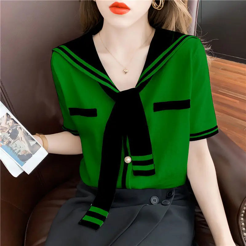 V-Neck Spliced Lace Up