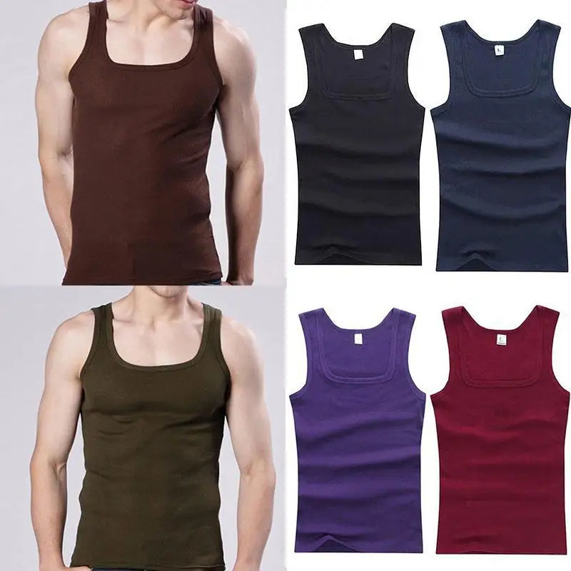 100% Cotton Oversized T-shirt Sleeveless Tank Top Solid Color Fitness Muscle Vests Bodybuilding T Shirt