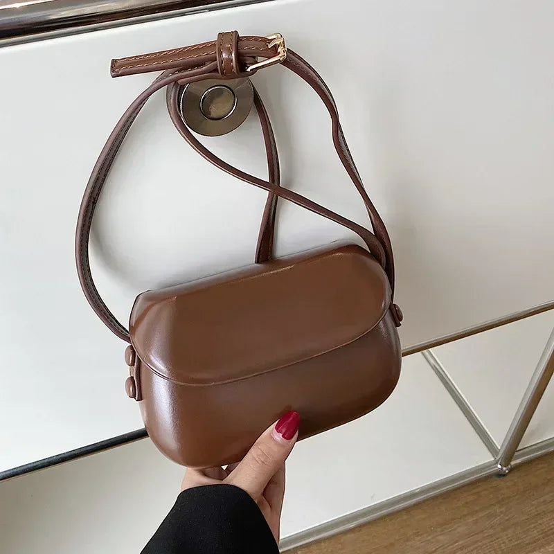 Flap Crossbody Bags Women Mini PU Leather Shoulder Purses and Handbags for Girls Ladies Simple Solid Designer Bag