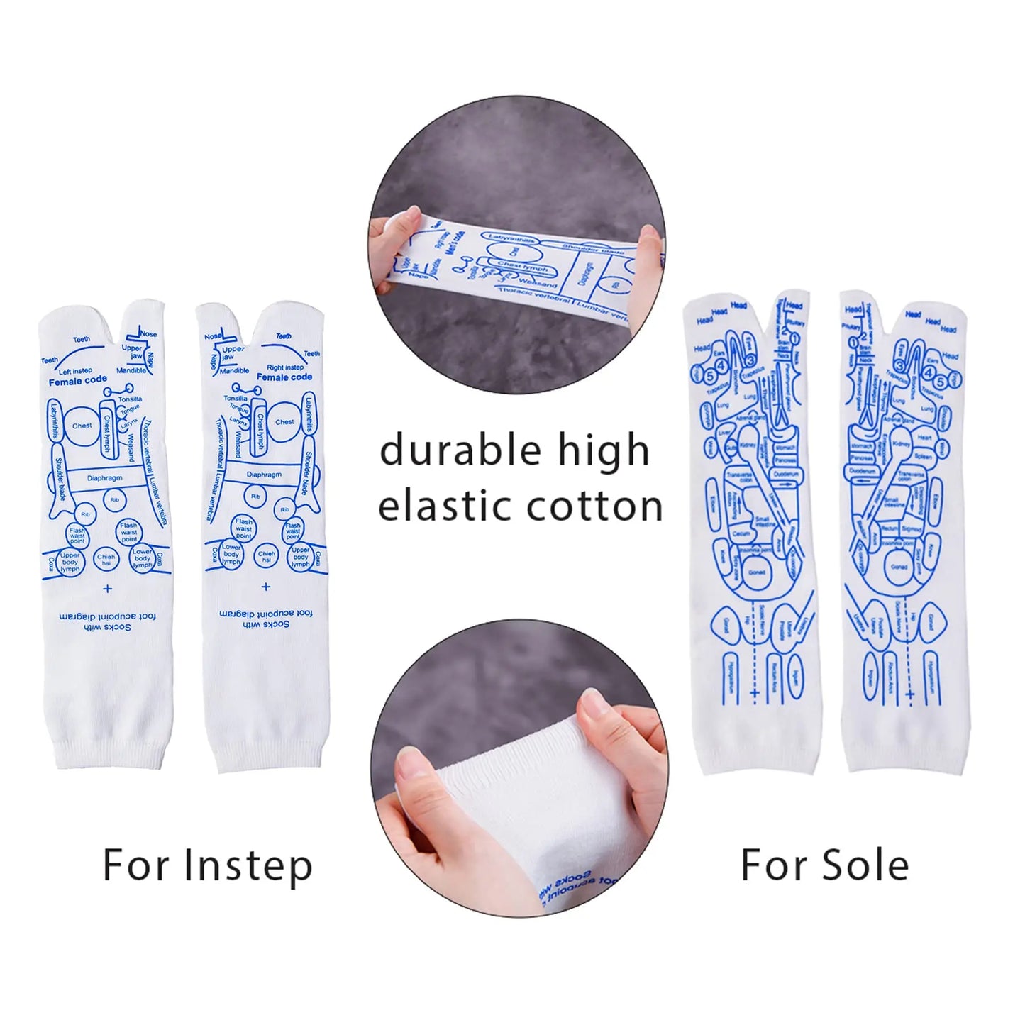 Reflexology Socks with Trigger Point Massage Tool Foot Pain Relief Remedy for Foot Massage