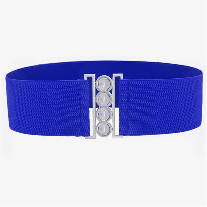 Women’s Elastic Cinch Belt Fashion Stretch Waist Band Clasp Buckle Stretchy Retro Wide Waist Cinch Belt Waistband
