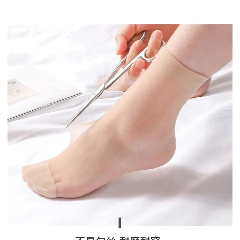 10pairs-50Pairs Transparent Summer Socks Ultrathin Women Nylon Ladies Female Short Ankle Elastic Crystal Spring Silk Sox
