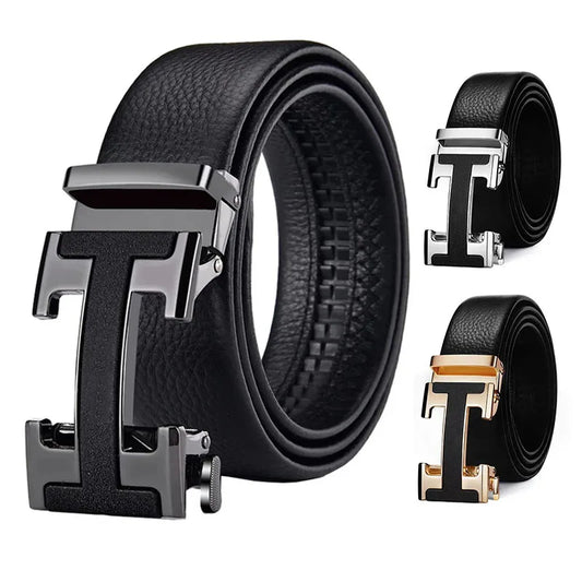 Luxury Vintage H Automatic Buckle Belt High Quality Alloy Designer Buckle Genuine Real Leather