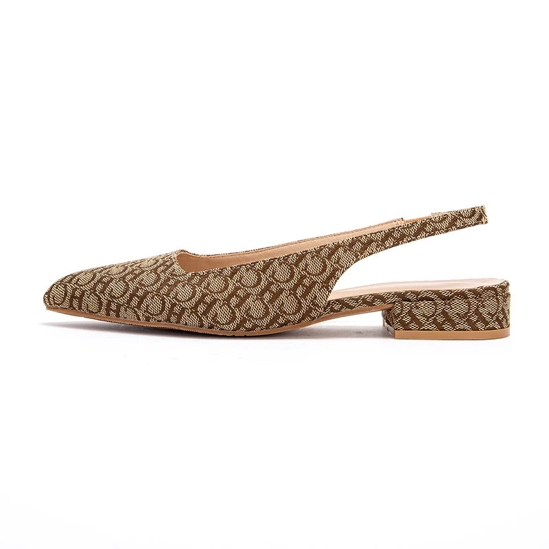 Flat Bottom  Low Heel Ankle Strap Sandals