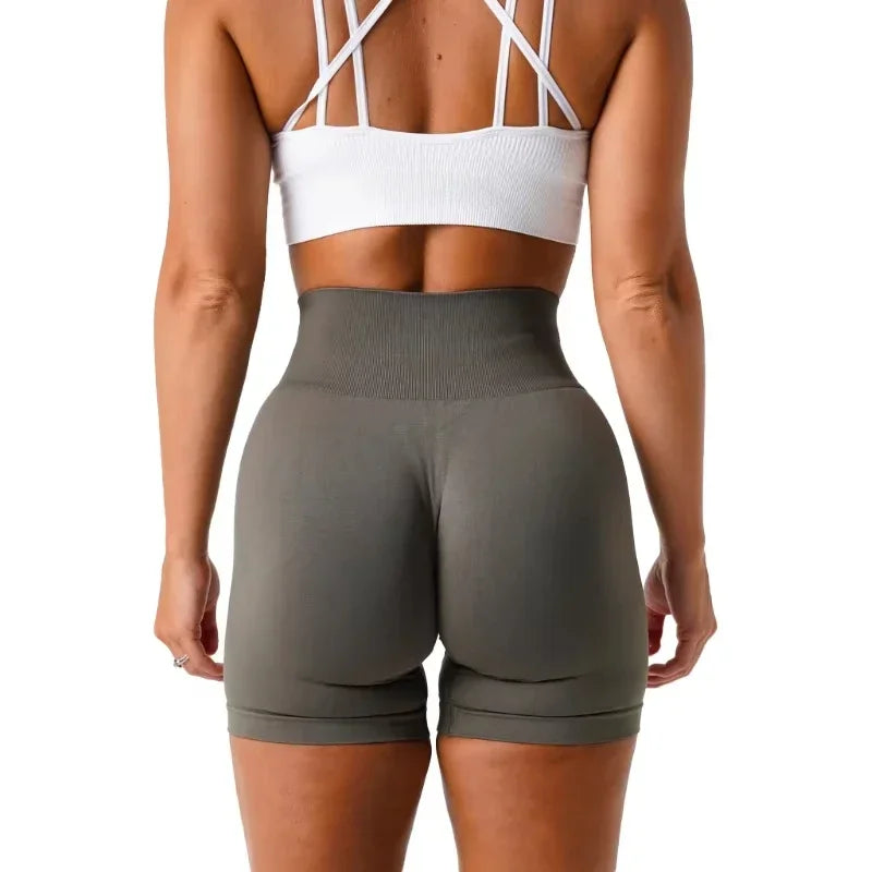 Spandex Solid Seamless Shorts  Workout  Fitness  Yoga