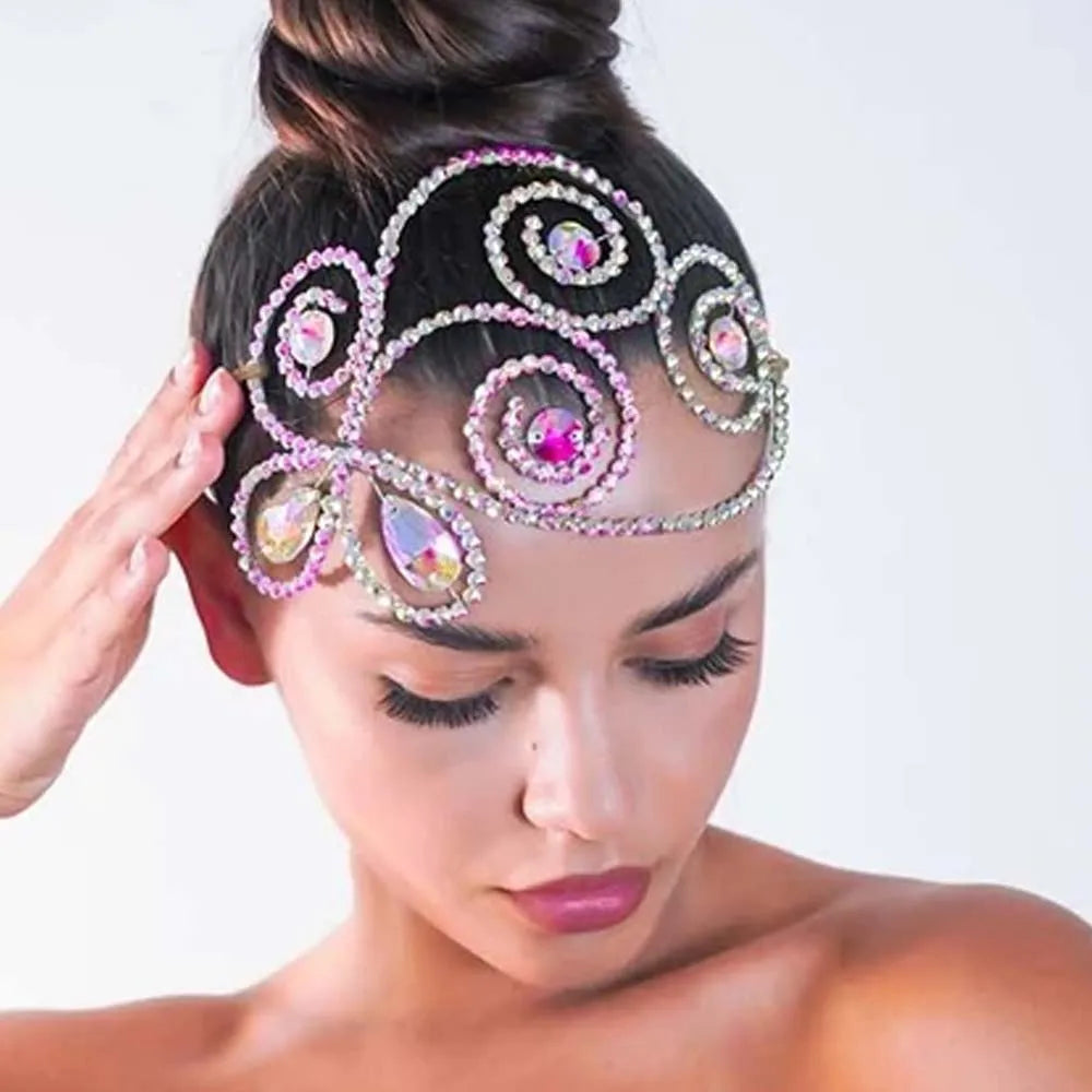 Color Rhinestone Headpiece  Tiara  Hair Piece Crystal