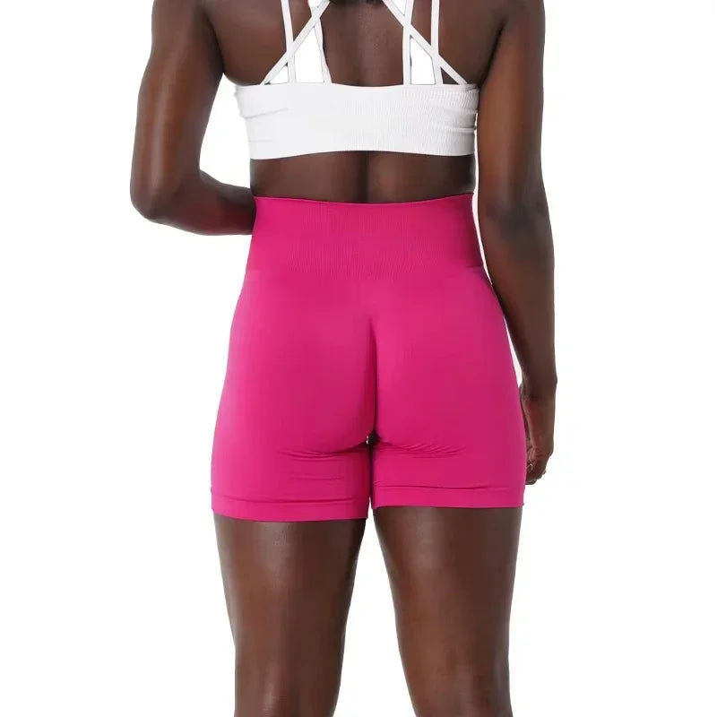 Spandex Solid Seamless Shorts  Workout  Fitness  Yoga
