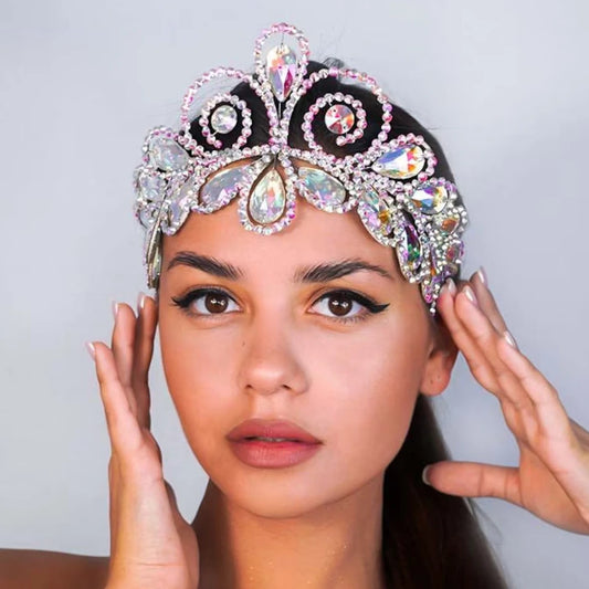 Belly Dance Crystal Headpiece Ballroom Hair Jewelry Colorful Rhinestone Forehead Headband