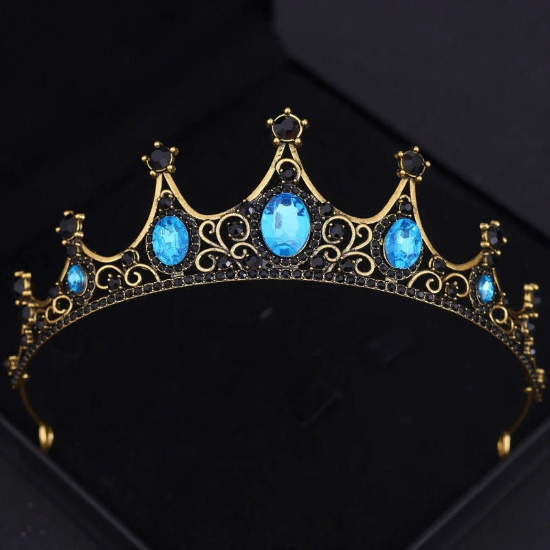 Baroque Crystal Tiaras And Crowns Rhinestone Prom  Crown Tiara For Women Bride Bridal Wedding Hair Accessories Jewelry