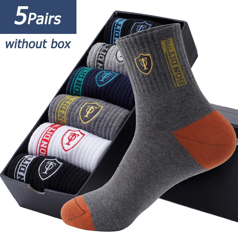 5 Pairs Mens Sports Socks Summer Leisure Sweat Absorbent Comfortable Thin Breathable Basketball