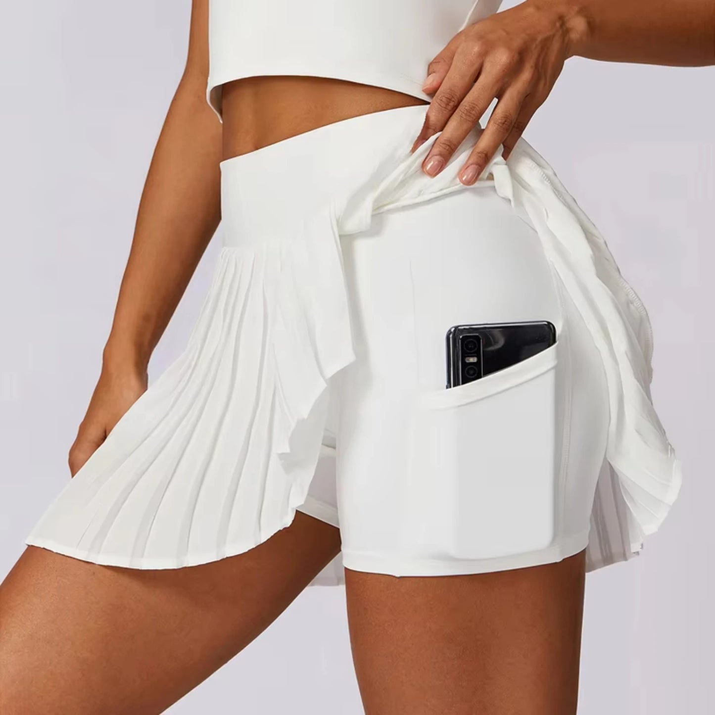 High Waisted Pleated Tennis Skirts with Pockets, Tummy Control, Casual Liner Skorts
