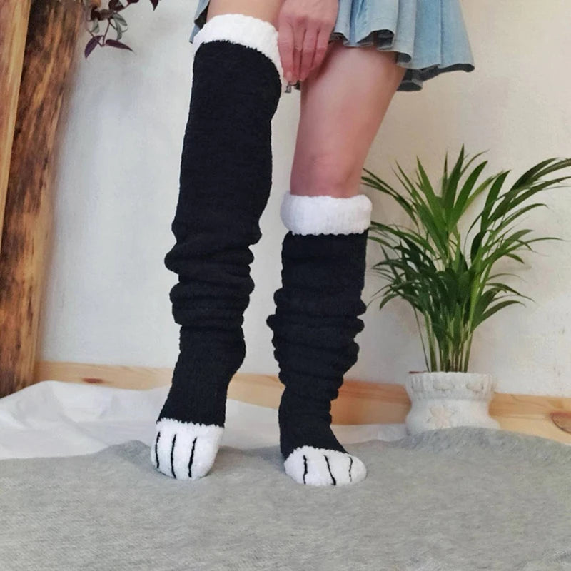 Over-the-Knee Socks Colorful Striped Winter Warm Knit Long Boot Stockings