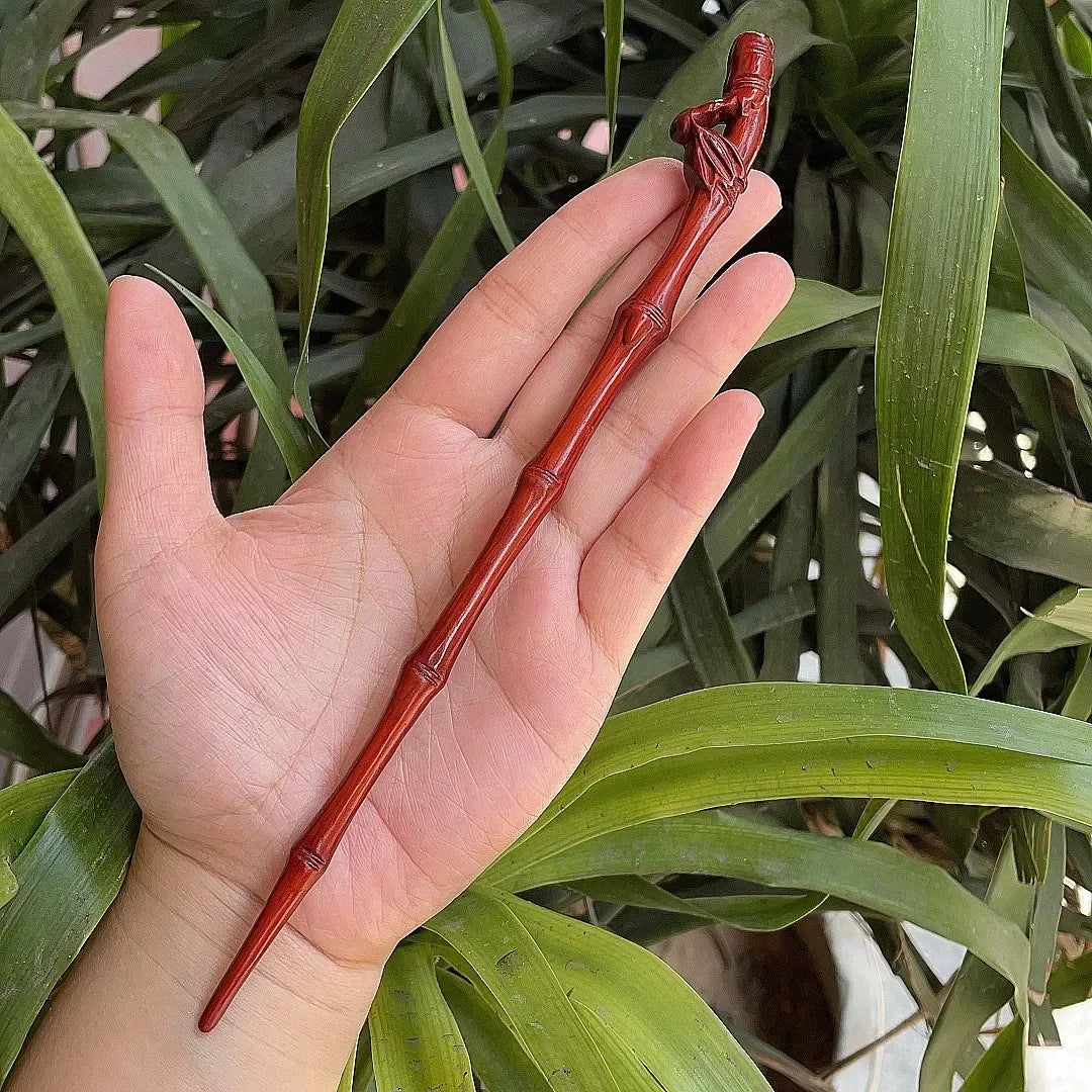Chinese Retro Style Peach Wood Handmade Carved Hairpin Hollow Out Hair Stick Hairpin Women Hair Styling Tools Hair Accessories