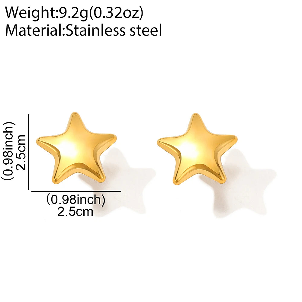 Stainless Steel Earrings Fresh Exquisite Star Stud Super Sparkling Earrings For Women Jewelry Ornate Texture