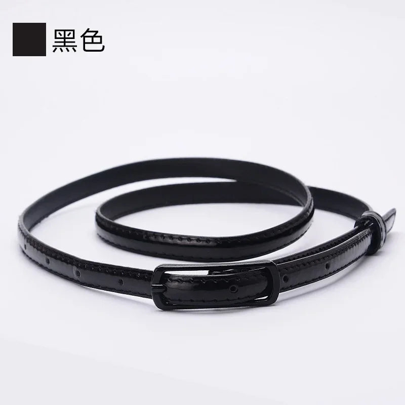 Ladies Fine Belt Word Buckle PU Belt Ladies Fashion Belt Thin Waist Skirt