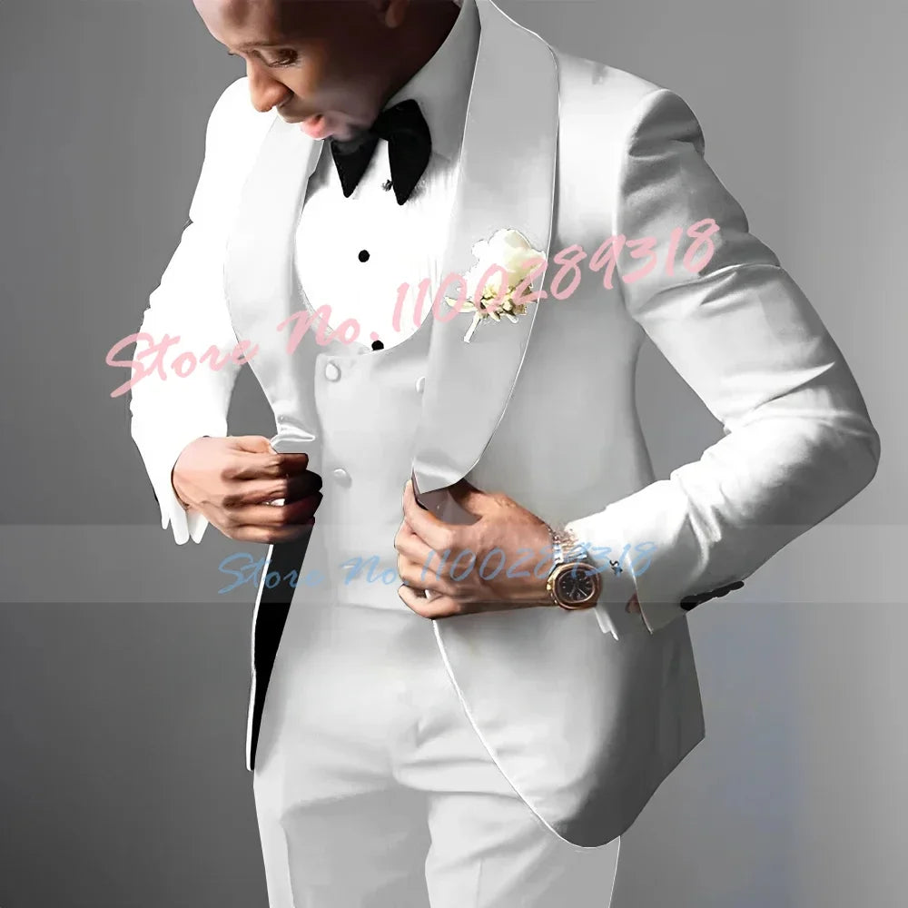Men's Wedding Tuxedo Elegant Men's Suit Jacket Pants Vest 3-piece Set Wedding Suits for Men