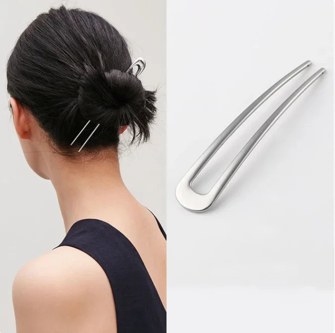 Pearl Hairpins U-shaped Metal Shell Hair Clip Pins Women Girls Hair Sticks Bun Maker Hair Styling Accessories Gifts
