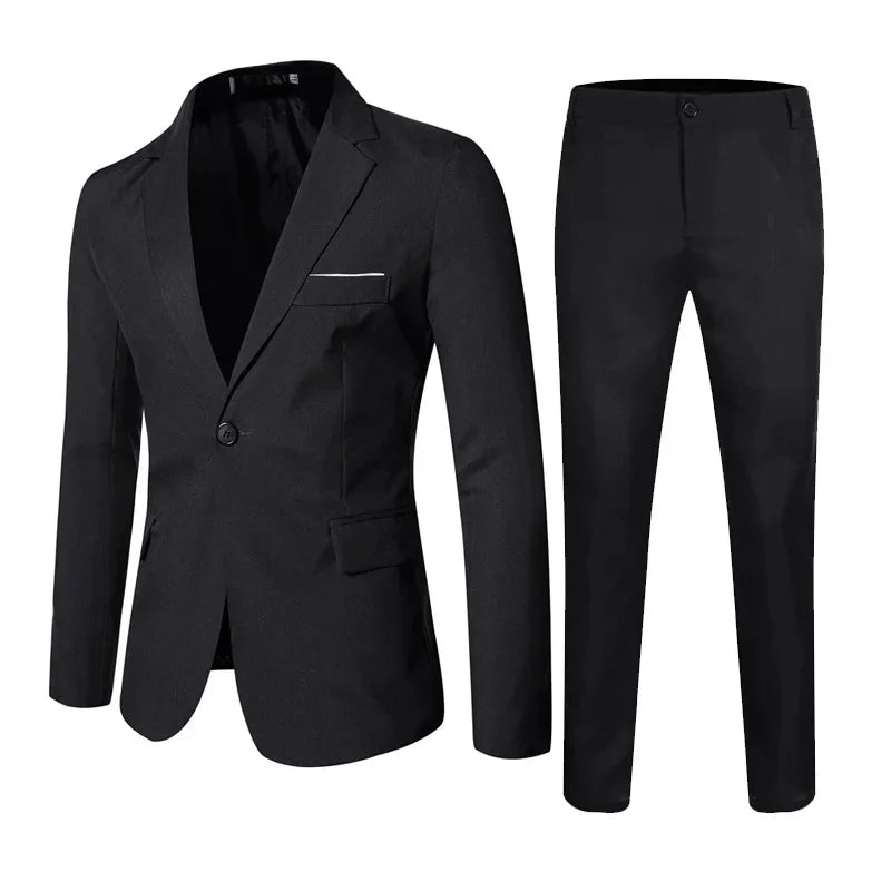 Fashionable Spring Autumn Western-style Suit For Men Casual  Popular Leisure  2-piece Set