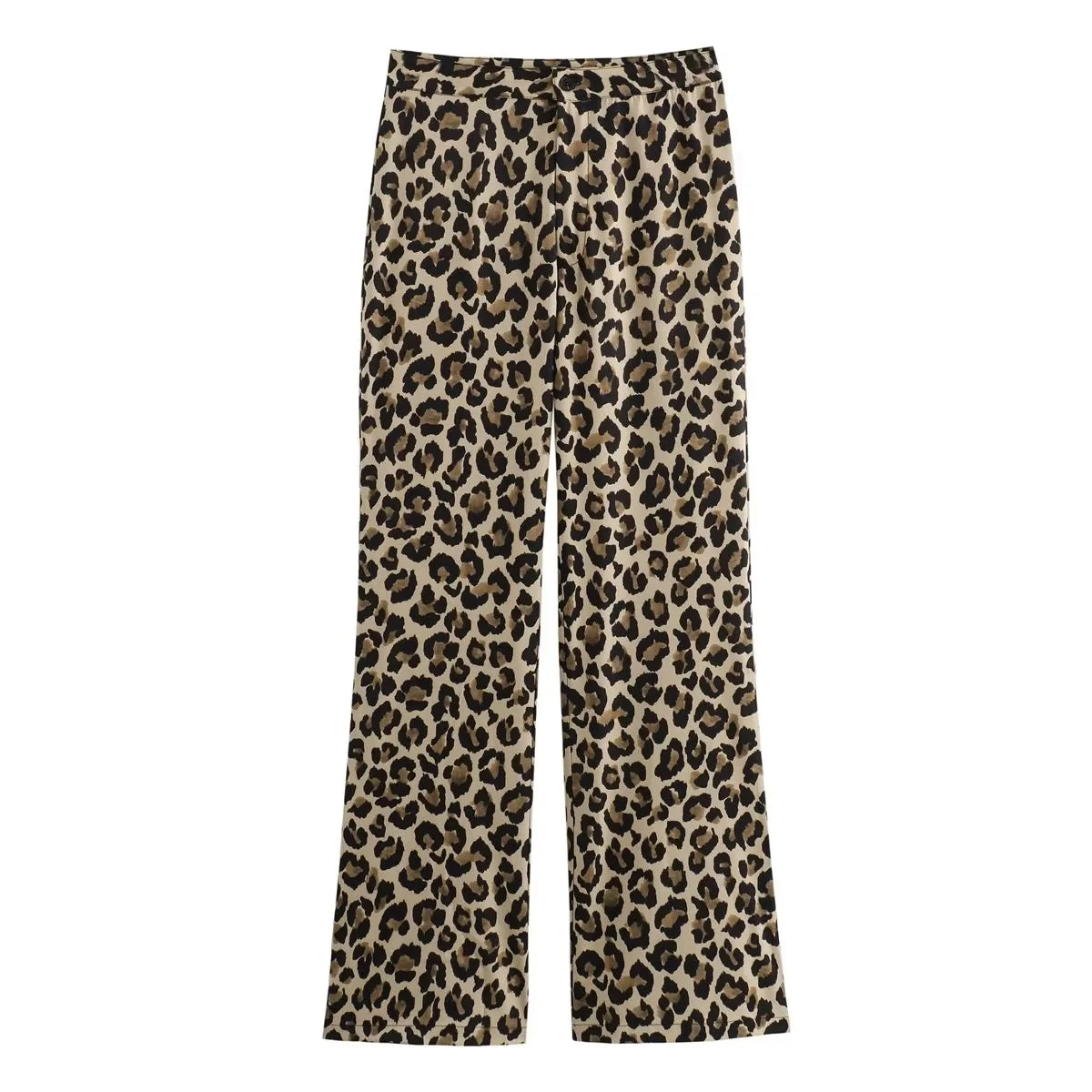 Vintage Leopard Pants Women High Waist Animal Print Baggy Pants Woman Streetwear Summer Wide Pants Retro Women's Trousers