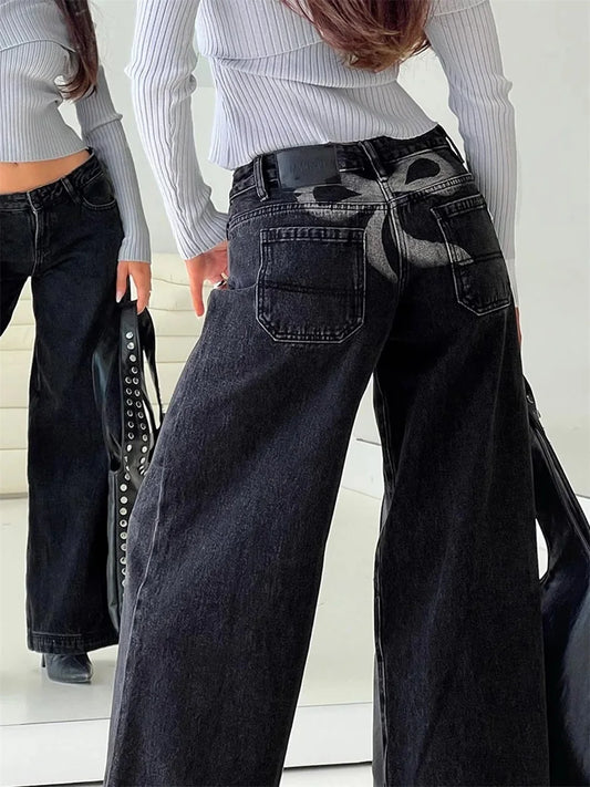 Women s High Waist Flared Jeans Vintage Wide Leg Denim Pants Casual Bell Bottom Trousers