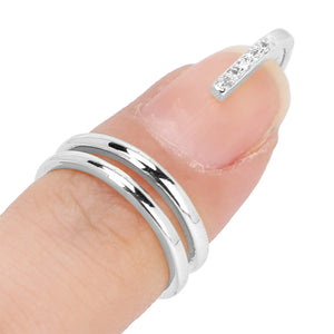 Decorative Nail Ring Fashion Fingertip Jewelry Nail Art Ring Ladies Wearing Nail Accessories Platinum