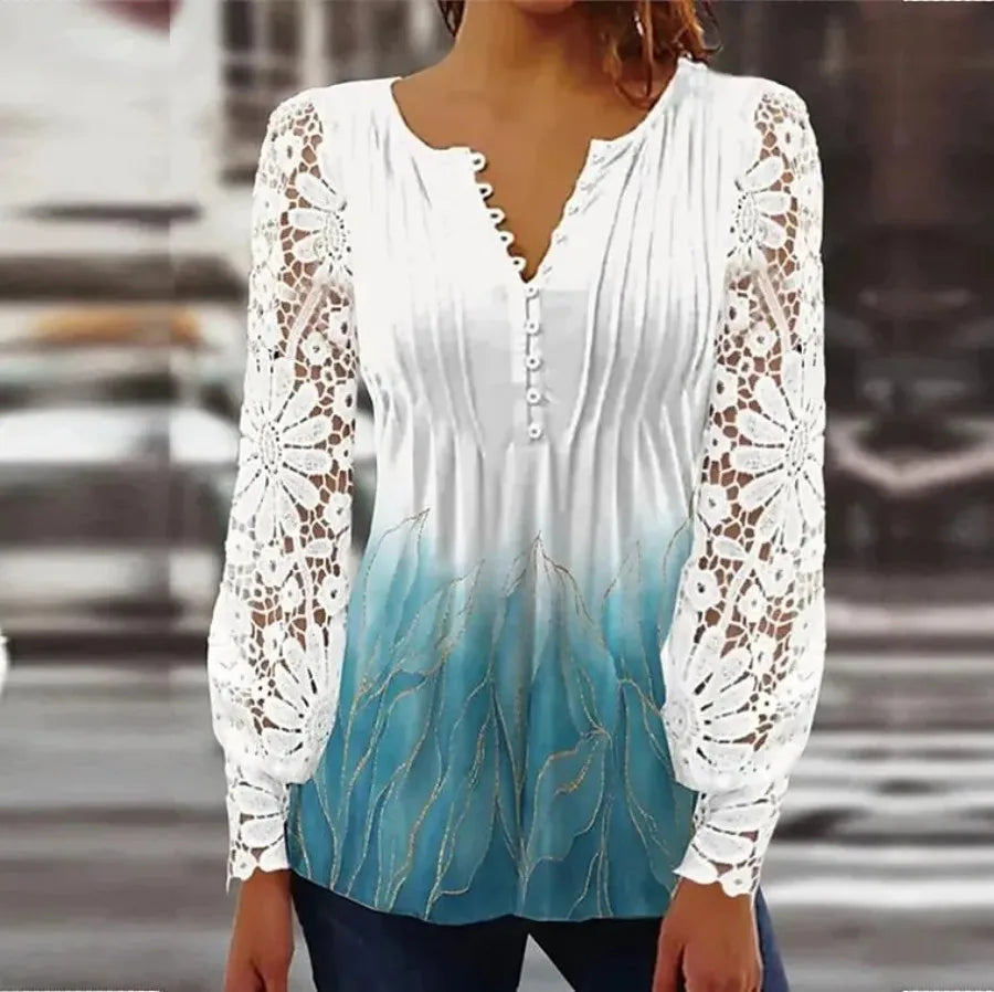Elegant Loose Shirt Woman Temperament Casual  Shirt Women Long sleeve Printed Woman Shirt Weekend