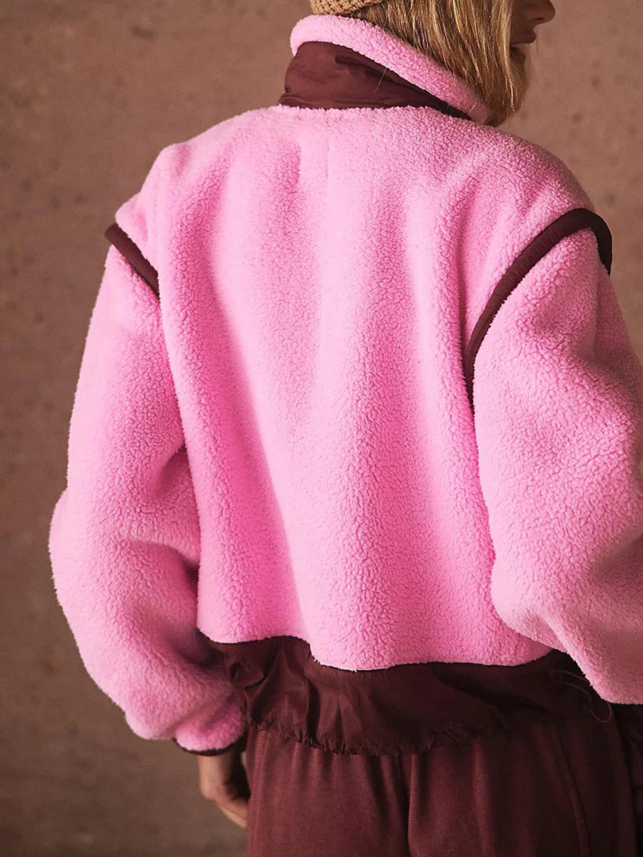 Quilted Puffer Jacket with Hood Long Sleeve Winter Warm Zip Up Coat Stand Collar Outdoor Parka Coat