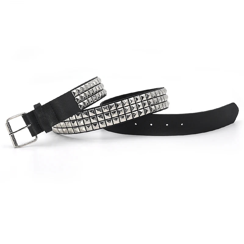 High Quality Rivet Belt Men&Women's Studded Fashion Versatile Belts Punk Rock With Pin Buckle Drop Decoration