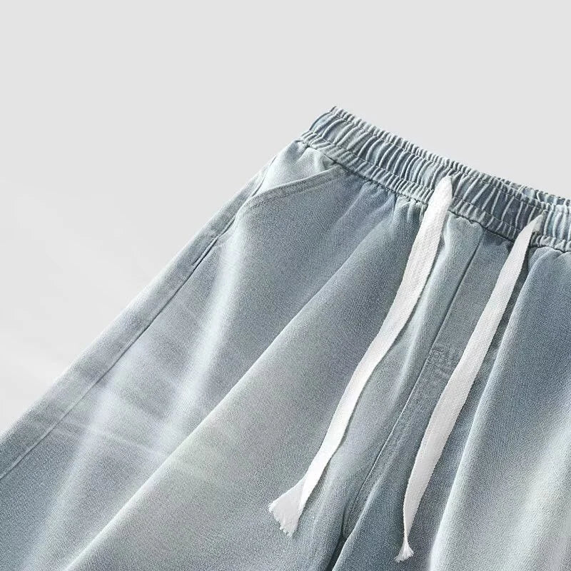 Denim Shorts Summer Thin Style Retro Loose American Fashion Brand Pants Casual Five Inch Mid Length Pants