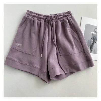 Women's comfortable loose wide-legged drawstring pants Slim Waist Slim fit casual home versatile sports shorts