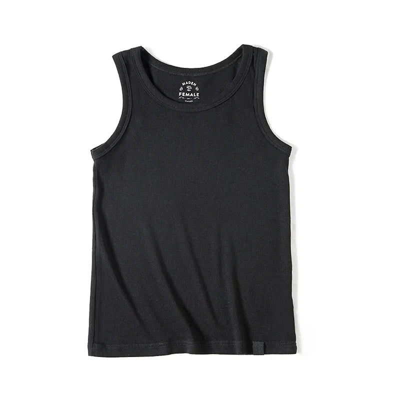 Sleeveless Knitted Tank Tops for Women Solid Color Casual Sports Vest Slim Fit Female Outer Wear Tops