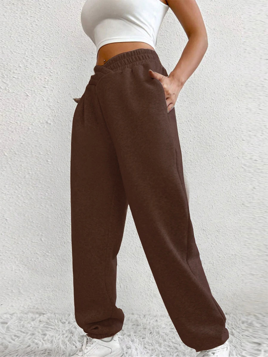 Women s High Waist Yoga Sweatpants with Side Pockets  Workout Pants Running  Active Wear