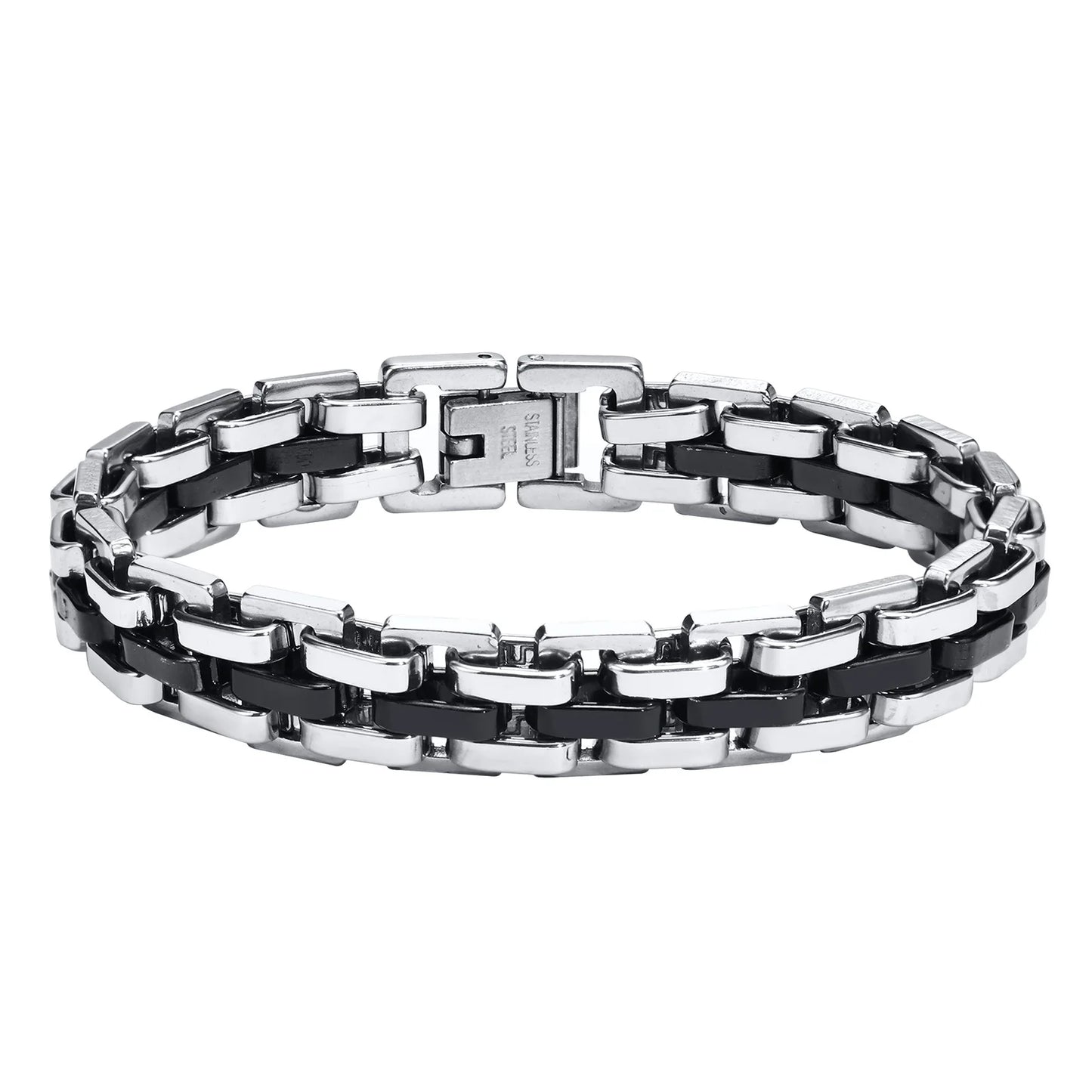 Vnox Stylish Strap Chain Bracelets for Men  Gift Jewelry, 10.7MM Wide Stainless Steel Links Wristband