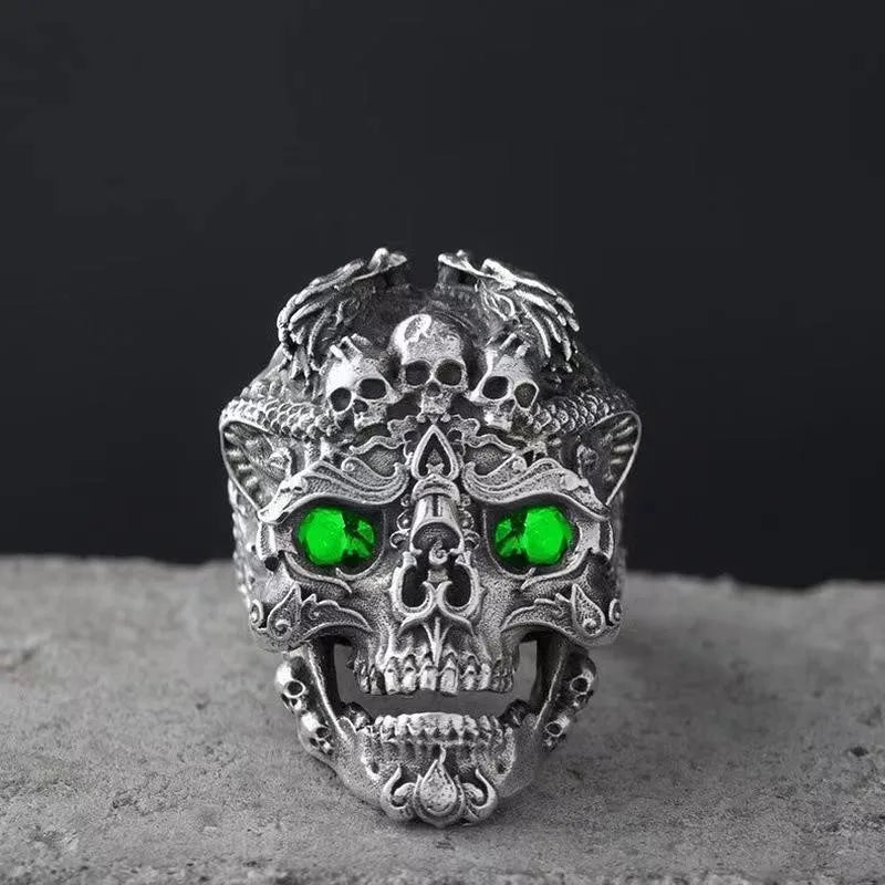 rock gothic jewelry ring male personality domineering men's ring vintage distressed skull trendy ring
