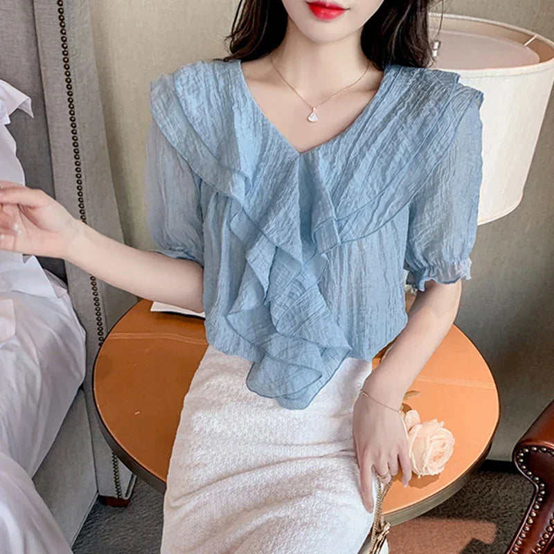 Vintage Summer Chiffon Blouses