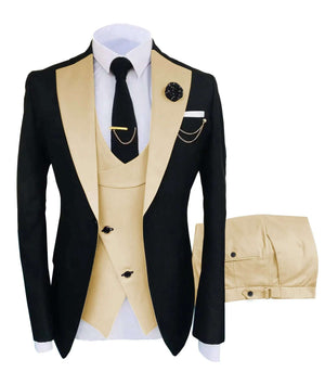 Popular Clothing Luxury Party Stage Men's Suit Groomsmen Regular Fit Tuxedo 3 Piece Set Jacket+Trousers+Vest