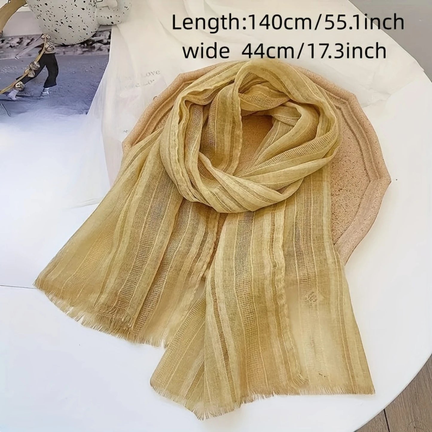 Versatile Women's Thin Breathable Gauze Scarf: Solid Color Sunscreen Shawl, Spring Summer Windproof Style