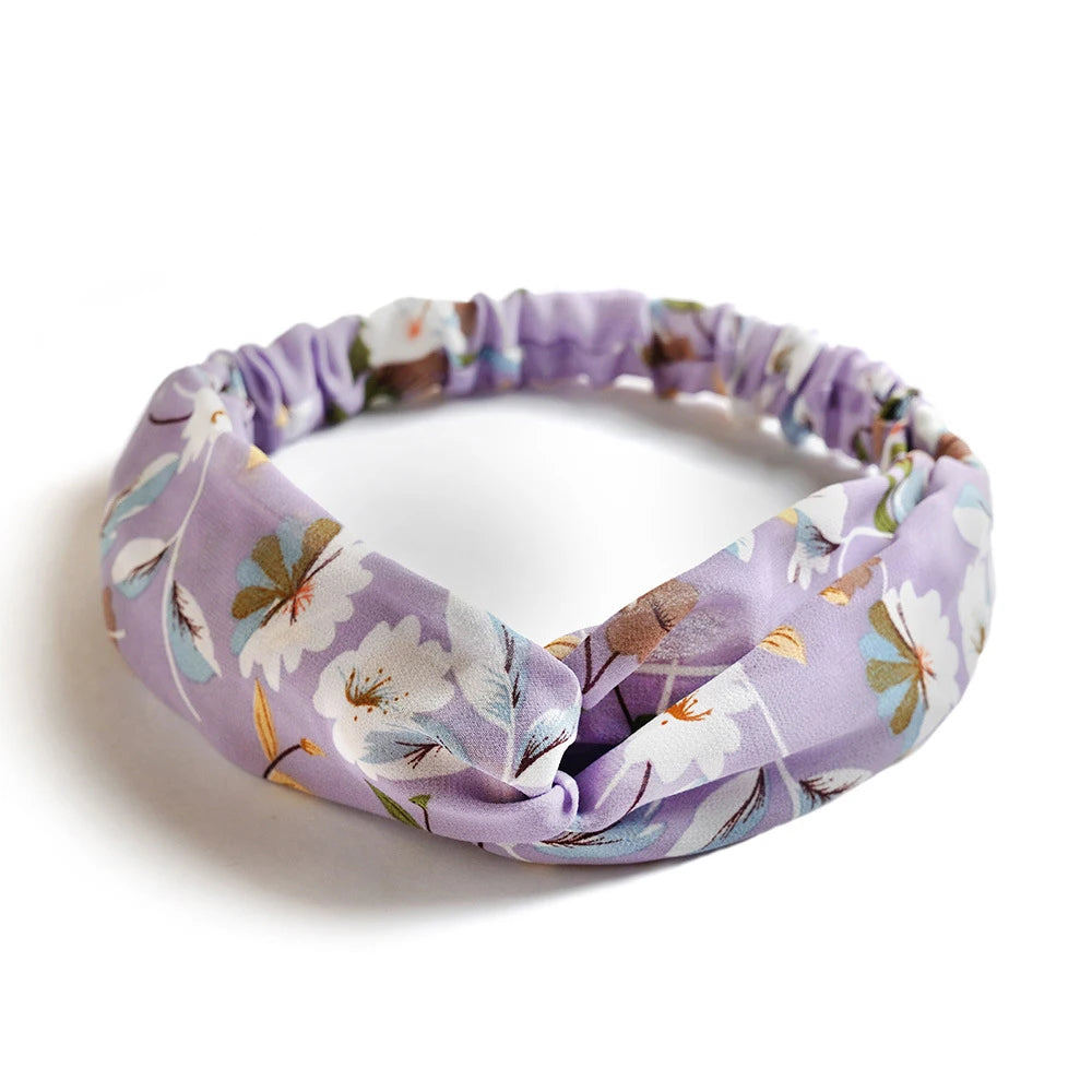 Fashion Women Summer Bohemian Hair Bands Print Headbands Vintage Cross Turban Bandage Bandanas Hair Bands Hair Accessories