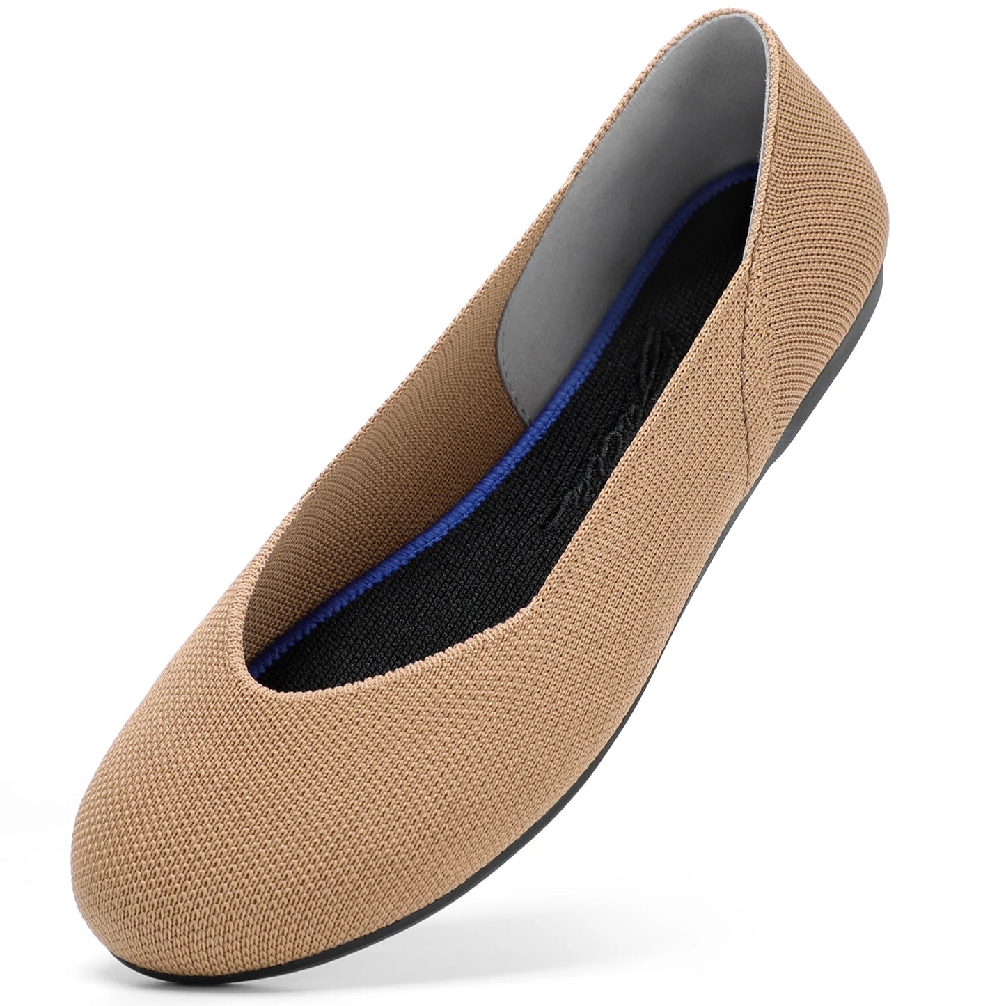 Ballet Flats Comfortable Knit Flat Shoes for Office Work Washable Casual Dress Shoes