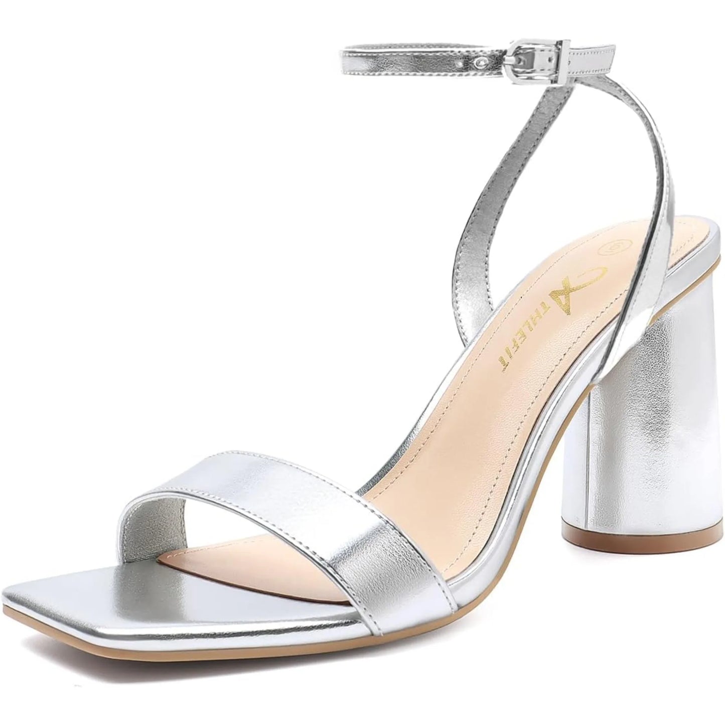 Strappy Chunky Block Heels Fashion Square Open Toe Heeled Sandals Ankle Strap