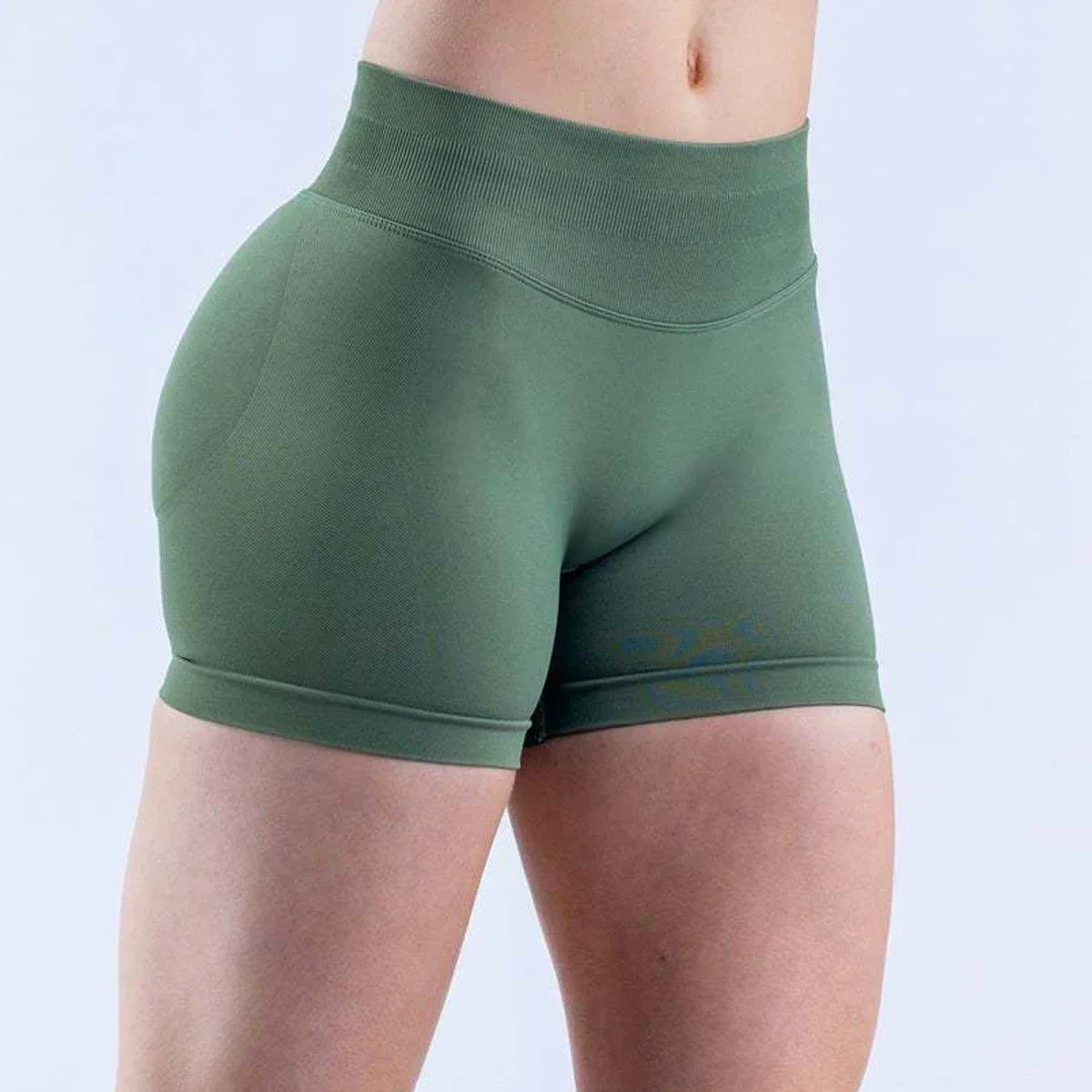 Impact Shorts 4.5 With Logo Low Ribbed Band Yoga Shorts Seamless  Workout Gym Shorts Running Shorts