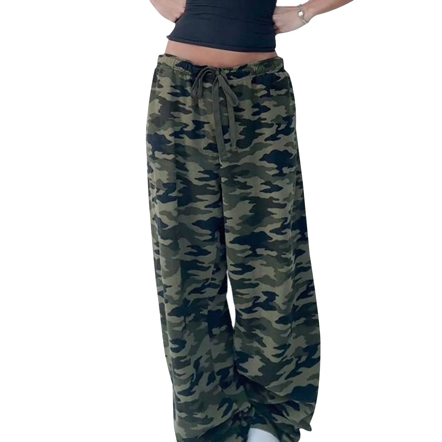 Women s Camouflage Cargo Pants High Waist Baggy Trousers with Pockets Military Style Streetwear Fashion