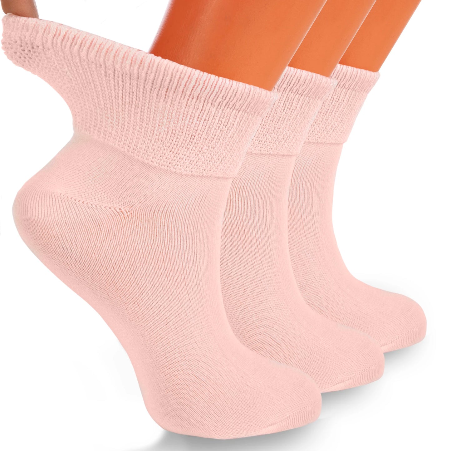 Cotton Diabetic Ankle Socks 3 Pairs Shoe Size 9-11