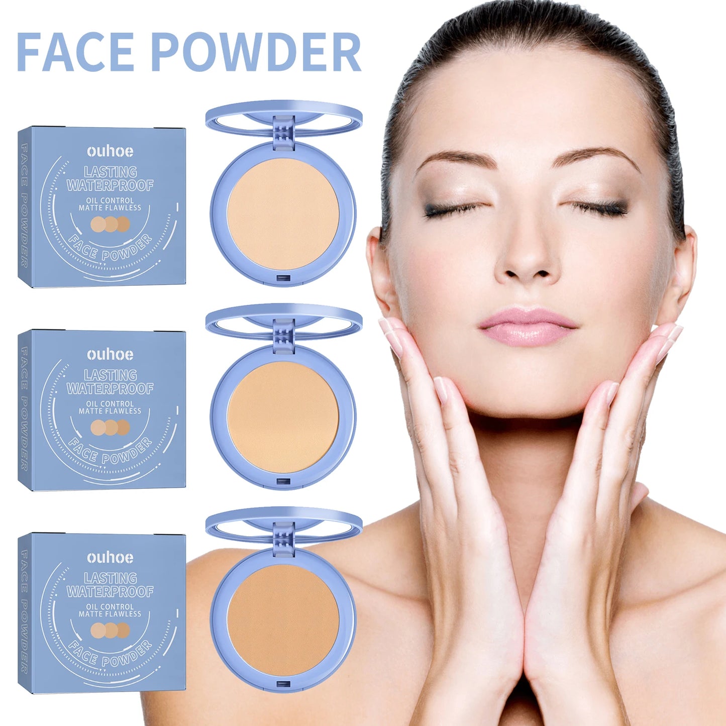 Face Loose Powder Foundation 3 Colors Oil Control Long Lasting Waterproof Makeup