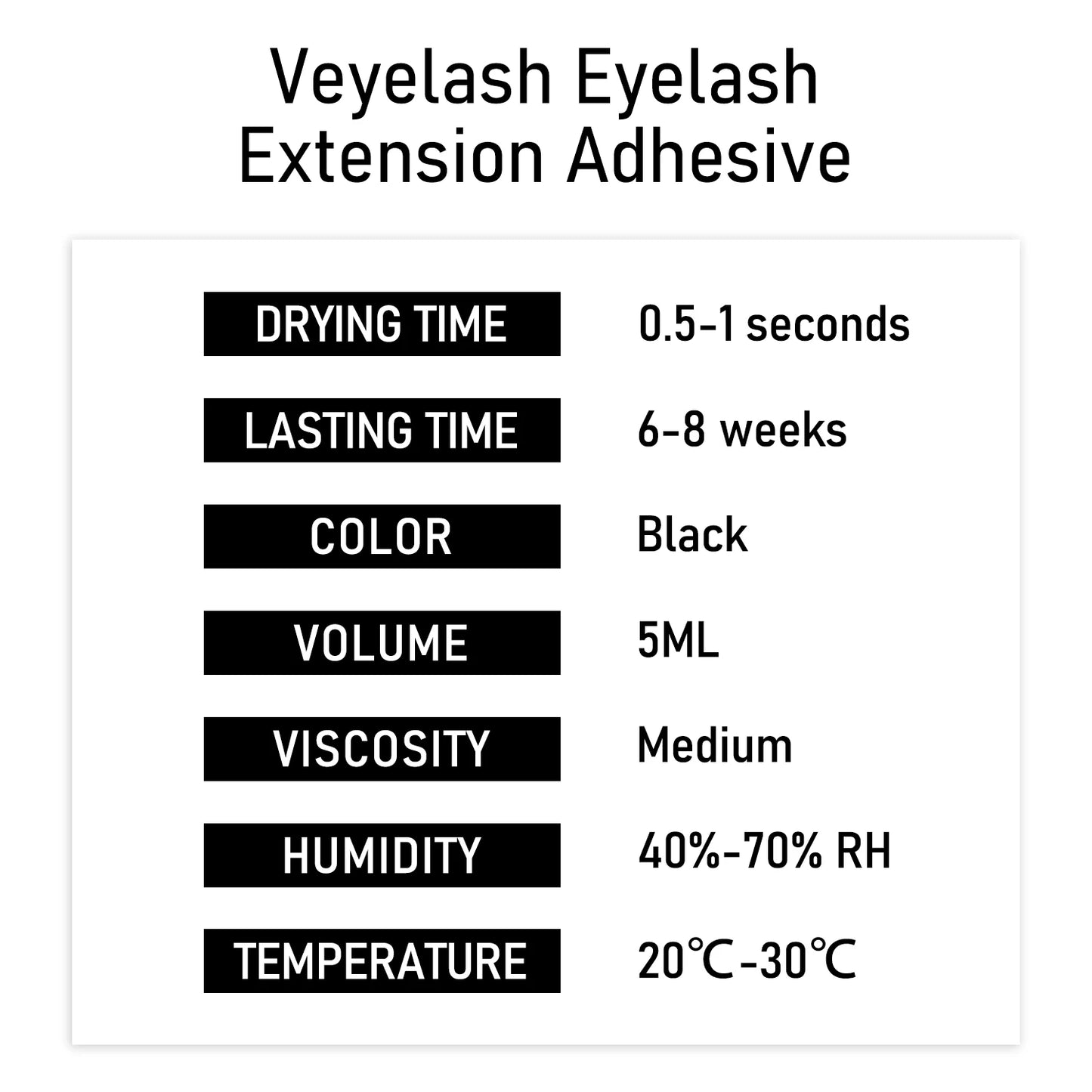 5ml Eyelash Extensions Glue  0.5 Second Fast Drying Strong Lash Adhesive 7 Weeks Retention