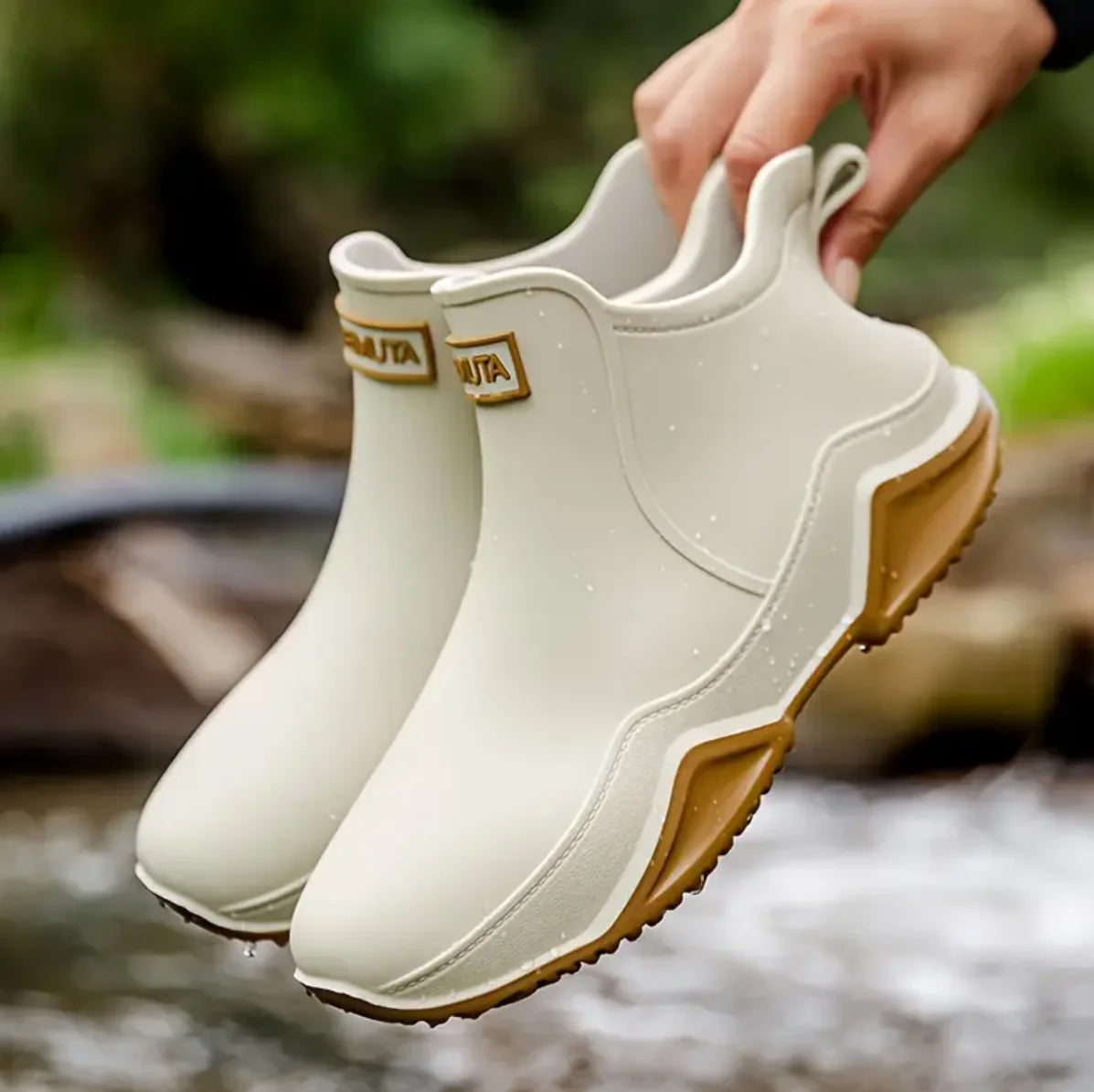 Trendy Outdoor Kitchen Non-slip Rain Boots, Motorcycle Waterproof Shoes, Rain Shoes Rubber Shoes Water Shoes Fishing Shoes