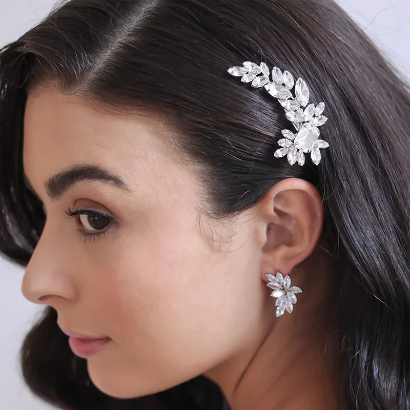Leaf Rhinestone Hairpin for Women Fashion Branches Hairpin  Headpiece Jewelry Accessories