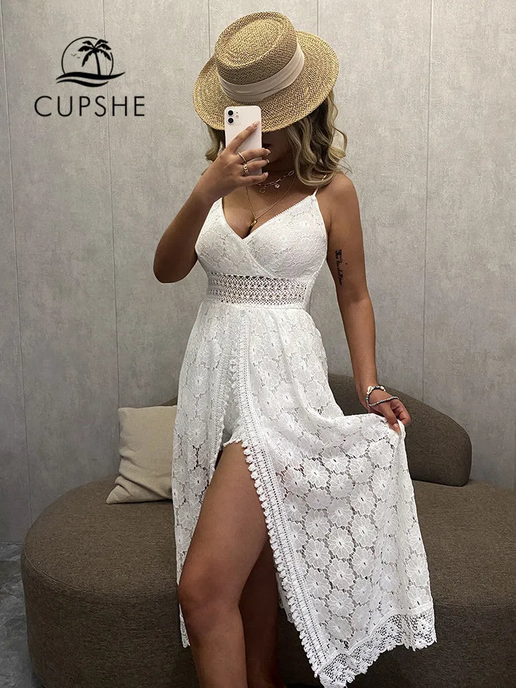 V-neck Thin Straps Jumpsuit For Women  Sexy Smocking Beach  Maxi Slip Dress Built-in Shorts