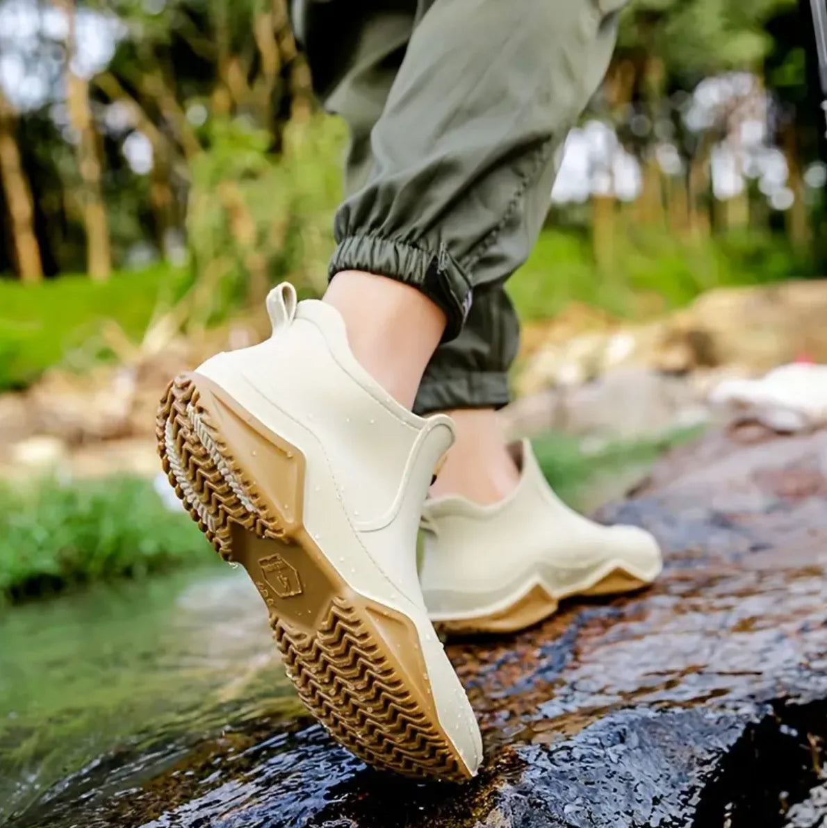 Trendy Outdoor Kitchen Non-slip Rain Boots, Motorcycle Waterproof Shoes, Rain Shoes Rubber Shoes Water Shoes Fishing Shoes