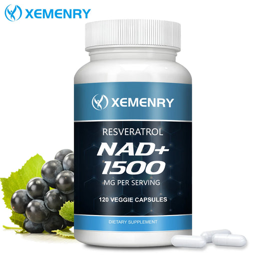 NAD+Supplements - with Reservatrol - Natural Energy Supplement, Support Cell Health, Anti-aging, Enhance Immunity - 120 Capsules